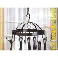 KITCHEN-BLACK-MINI-ROUND-UTENSILS-OR-POT-HANGER-RACK-NEW39003-0