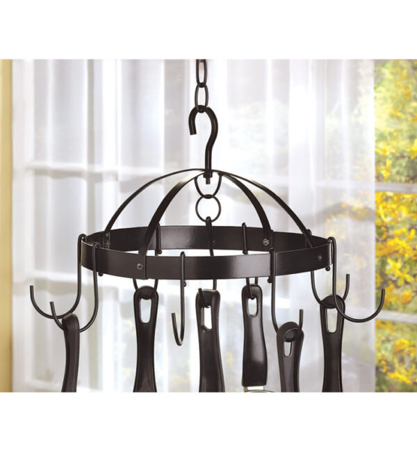 KITCHEN-BLACK-MINI-ROUND-UTENSILS-OR-POT-HANGER-RACK-NEW39003-0
