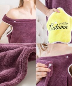 Wearable Bath Towel Superfine Fiber Towels Soft and Absorbent Chic Towel for Autumn Hotel Home Bathroom Gifts Women Bathrobe