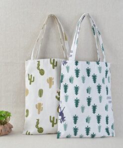 41*32cm New Arrival Women Girl Foldable Reusable Print Shopping Bag Eco Tote Handbag Beach Bag Cotton Linen Shoulder Bag