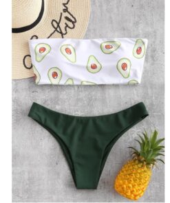 Multi-color swimwear bikini women Print Tube up Two Pieces Bikini Push-Up Swimsuit Swimwear Beachwear Lovely fashion Bikini#G40