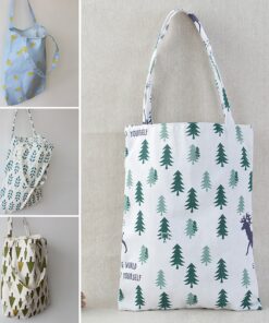 41*32cm New Arrival Women Girl Foldable Reusable Print Shopping Bag Eco Tote Handbag Beach Bag Cotton Linen Shoulder Bag