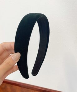 1PC Fashion Women Summer Velvet Headband Vintage Wide Side Press Elastic Hair Bands Soft Solid Girls Headwear Hair Accessories