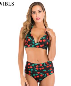 2020 Woman Plus Size Swimwear High Waist S-3XL Bikini Big Women Bathing Suits Floral Vintage Female Sexy Bather Swimsuits