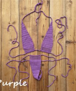 13 Color Hand Crochet Sunbathing Hot Bikini Women Sexy Micro Swimwear Mini Lingerie Sets