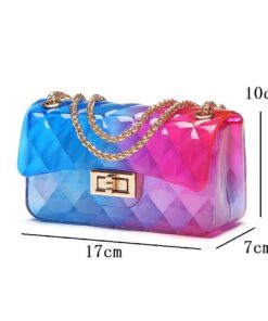 Sweet Candy Color Jelly PVC Handbags Women Casual Flap Bags Ladies Crossbody Shoulder Bags Beach Bags Girls Pouch Bolsas Female