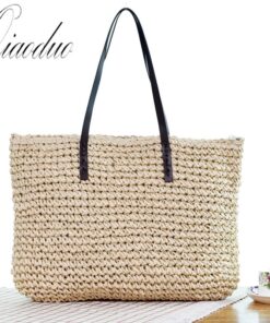 Qiaoduo Women Shoulder bag Summer Beach Bag Rattan Handmade Knitted Straw Large Capacity Bags Women Shoulder Bag Bohemia New