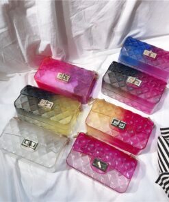 Sweet Candy Color Jelly PVC Handbags Women Casual Flap Bags Ladies Crossbody Shoulder Bags Beach Bags Girls Pouch Bolsas Female
