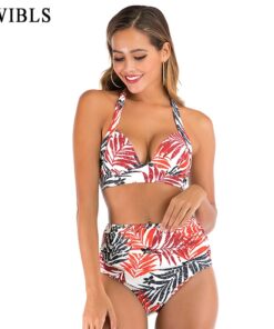 2020 Woman Plus Size Swimwear High Waist S-3XL Bikini Big Women Bathing Suits Floral Vintage Female Sexy Bather Swimsuits