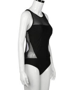 ew#Women One Piece Sexy Swimming Set Swimwear Bikini New Black Sexy Gauze Backless Elastic Beachwear Swimsuits Women Bikini