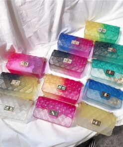 Sweet Candy Color Jelly PVC Handbags Women Casual Flap Bags Ladies Crossbody Shoulder Bags Beach Bags Girls Pouch Bolsas Female