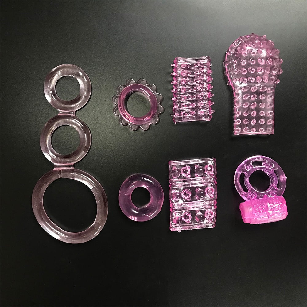 7 Pcs Spike Penis Rings Vibrator Cock Rings Ejaculation...